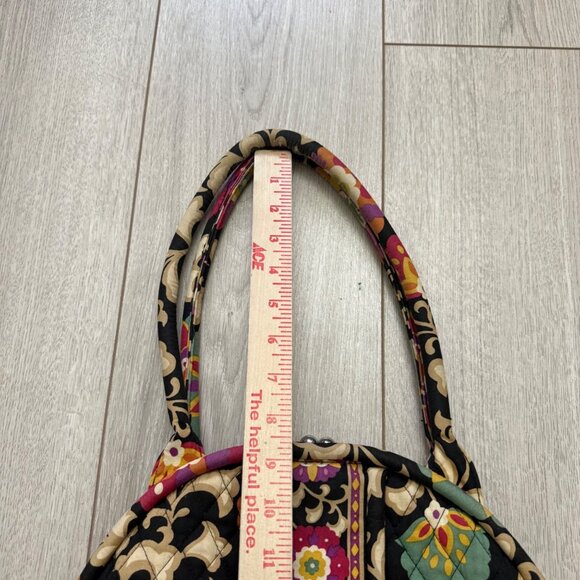 Vera Bradley Women's Satchel Bag Eloise Suzani Floral Black Quilted Kiss Lock - Picture 8 of 9